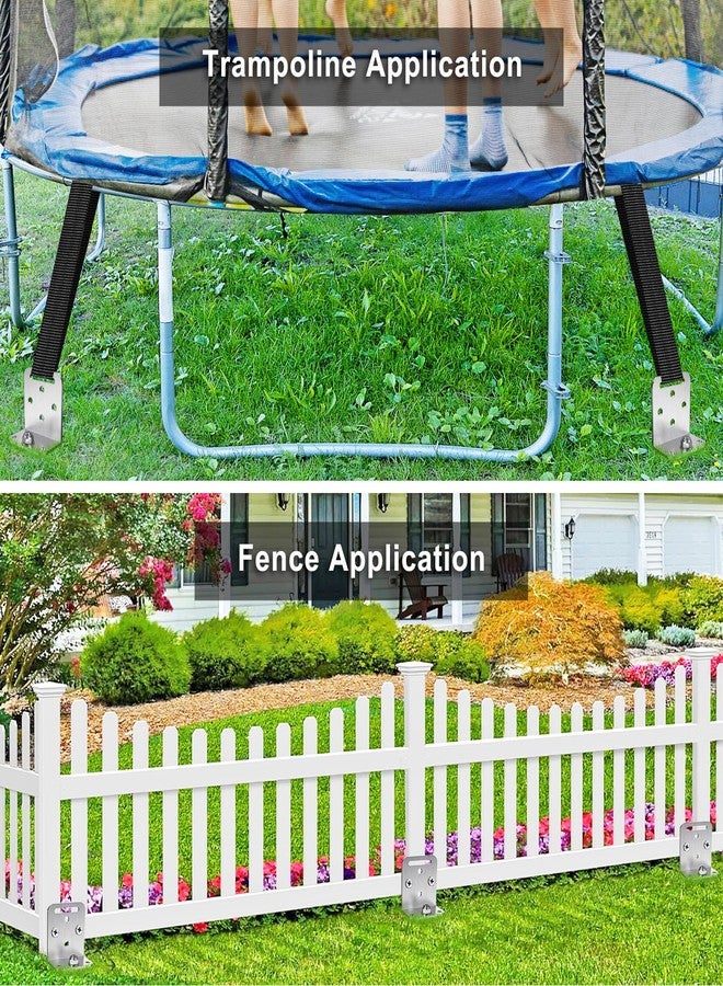 BeneLabel 4 Pack 24" Ground Anchors Screw in Shed Earth Anchor Stakes kit with Versatile L Bracket Trampoline Anchor 20MM Spiral Swingset Anchors for Swing Set, Tent, Mobile Home, Canopy, Carport, Playset - Image 3
