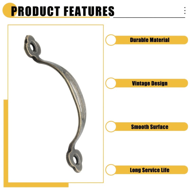 Set Of 8 Zinc Alloy Barn Door Handles For Sliding Doors Cabinets And Drawers - Image 3