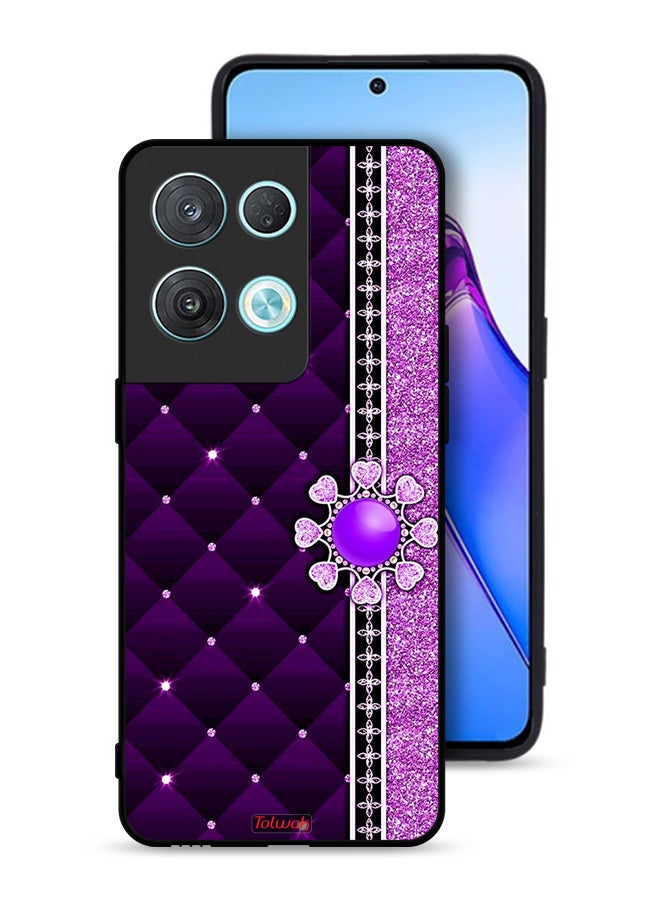 Tolwak غطاء حماية أوبو رينو 8 برو 5G مزين بقلوب لامعة - Image 1