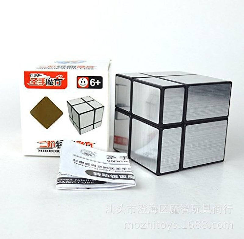 CuberSpeed CuberSpeed Bundle 2x2 Mirror Black Body with Silver and Mofangge 3x3 Mirror Blocks Silver Magic Cube Puzzle  - Image 2
