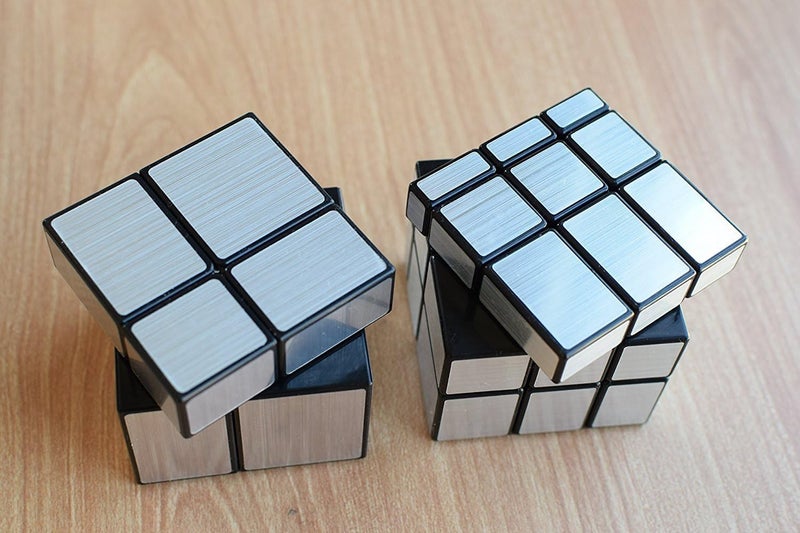 CuberSpeed CuberSpeed Bundle 2x2 Mirror Black Body with Silver and Mofangge 3x3 Mirror Blocks Silver Magic Cube Puzzle  - Image 5