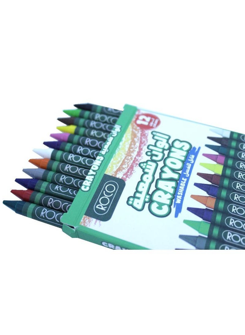 ROCO 12 Piece Wax Crayons Multicolour  - Image 2