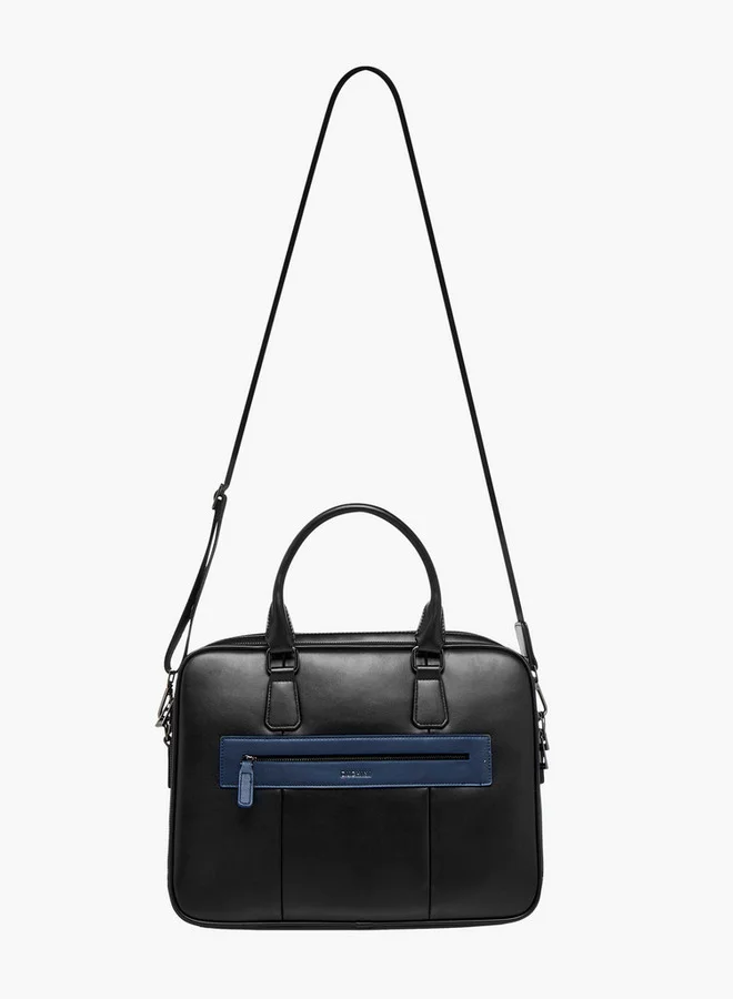 DUCHINI Solid Laptop Bag with Detachable Strap and Zip Closure