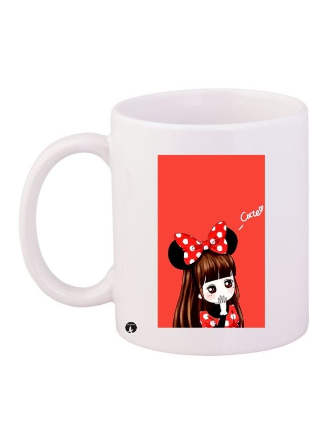 Printed Coffee Mug White/Red/Black 11ounce
