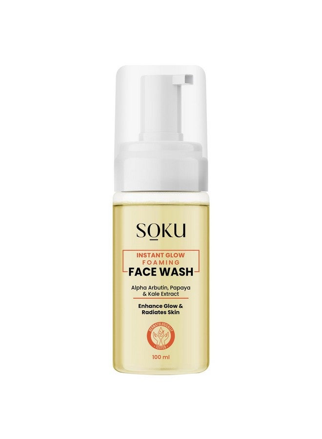 SOKU Instant Glow Foaming Facewash for Deep Cleansing | Enriched With Alpha Arbutin, Papaya & Kale Extract for Instant Brightening | Gentle Cleanser for Men & Women | Sulphate & Toxin Free - Image 1