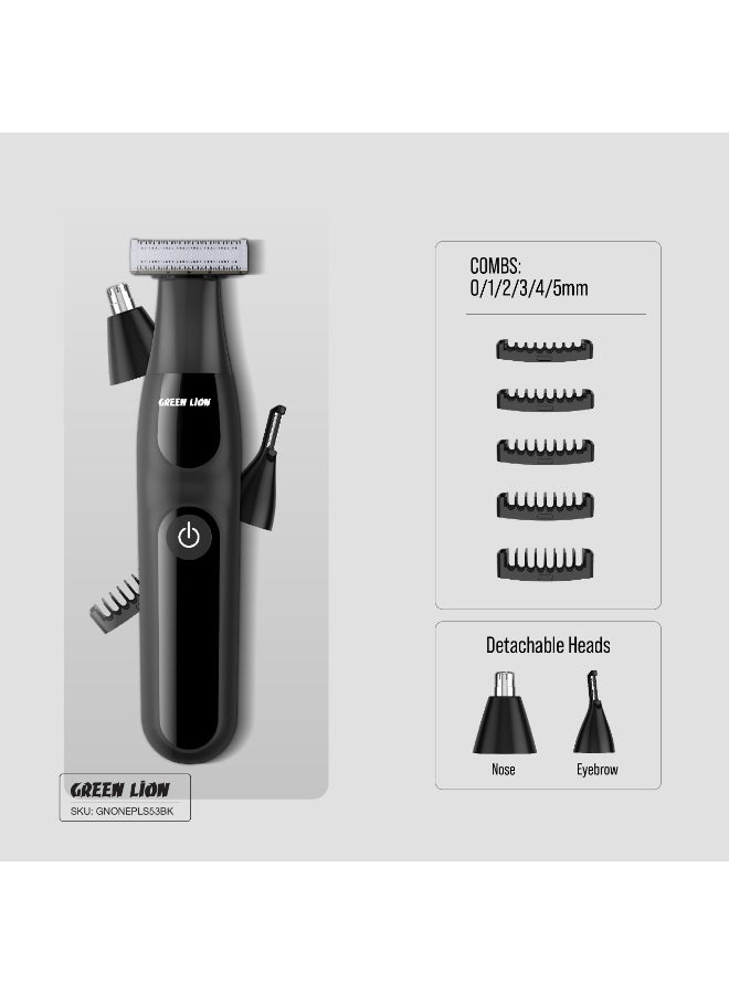 GREEN LION One Blade Plus Hair, Nose & Eyebrow Trimmer / 1.5H Working Time / IPX7 Waterproof / Stainless Steel Blade / Travel Lock / Sensitive Area Shaver - Black - Image 5