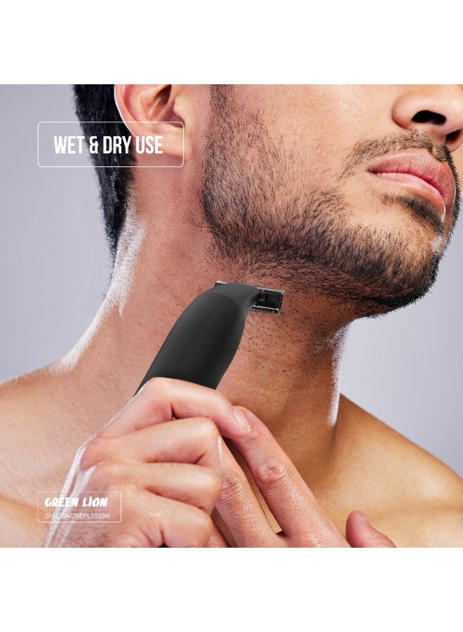 GREEN LION One Blade Plus Hair, Nose & Eyebrow Trimmer / 1.5H Working Time / IPX7 Waterproof / Stainless Steel Blade / Travel Lock / Sensitive Area Shaver - Black - Image 2