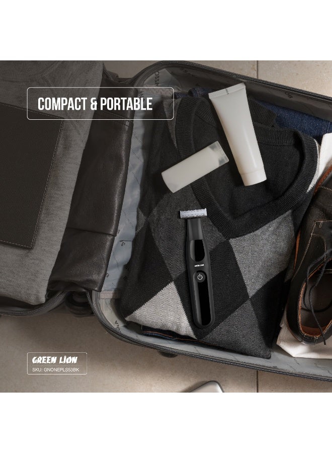 GREEN LION One Blade Plus Hair, Nose & Eyebrow Trimmer / 1.5H Working Time / IPX7 Waterproof / Stainless Steel Blade / Travel Lock / Sensitive Area Shaver - Black - Image 4