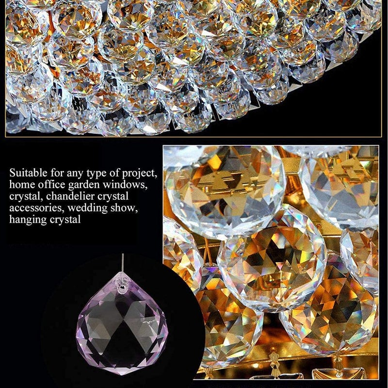 CRYSTA WORLD Crystal Prism Suncatcher Size 30 mm Glass Art Hanging Crystal Sun Catcher Prism Ball for Christmas Tree Decoration and Car Pendants (Purple) - Image 4