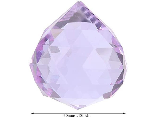 CRYSTA WORLD Crystal Prism Suncatcher Size 30 mm Glass Art Hanging Crystal Sun Catcher Prism Ball for Christmas Tree Decoration and Car Pendants (Purple) - Image 2