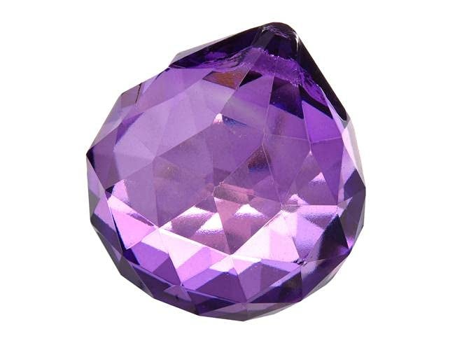CRYSTA WORLD Crystal Prism Suncatcher Size 30 mm Glass Art Hanging Crystal Sun Catcher Prism Ball for Christmas Tree Decoration and Car Pendants (Purple) - Image 3