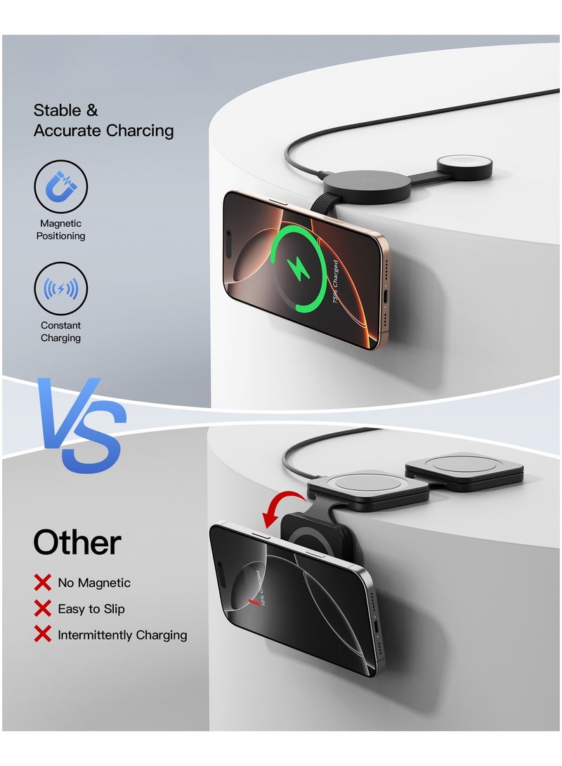 general 3-in-1 Portable Wireless Fast Charger - Foldable Design for iPhone, Apple Watch, and AirPods, Stylish and Lightweight - Image 3