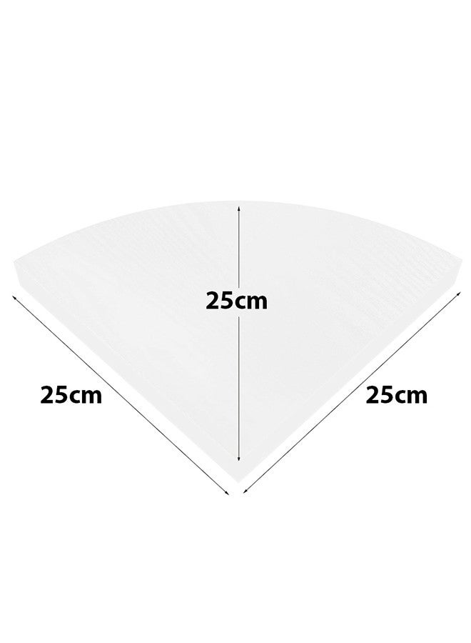 MARGOUN 3 Pieces Wall Mounted Floating Corner Shelf Tier Quarter Round Storage Shelves Corner Organizer for Bathroom Kitchen Bedroom Living Room 25cm White - Image 2