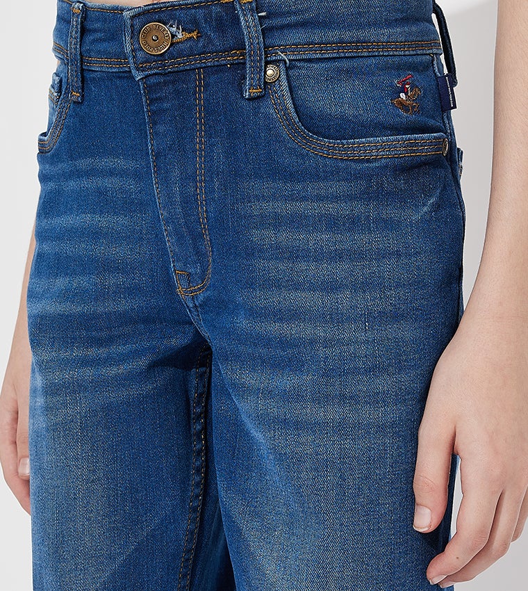 BEVERLY HILLS POLO CLUB Faded Mid Rise Straight Fit Jeans - Image 3