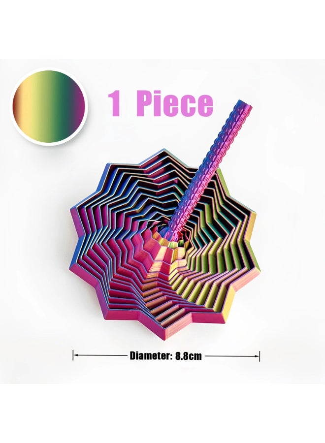 1 مجموعة من 3D الهندسة دوامة لعب الحركة الصغيرة، 8.8CM حجم كبير التدرج الملون الوهم البصري الفن الديكور، ضغط الحواس النحت الحركة الصغيرة، لتزيين مكتب المنزل وتخفيف القلق