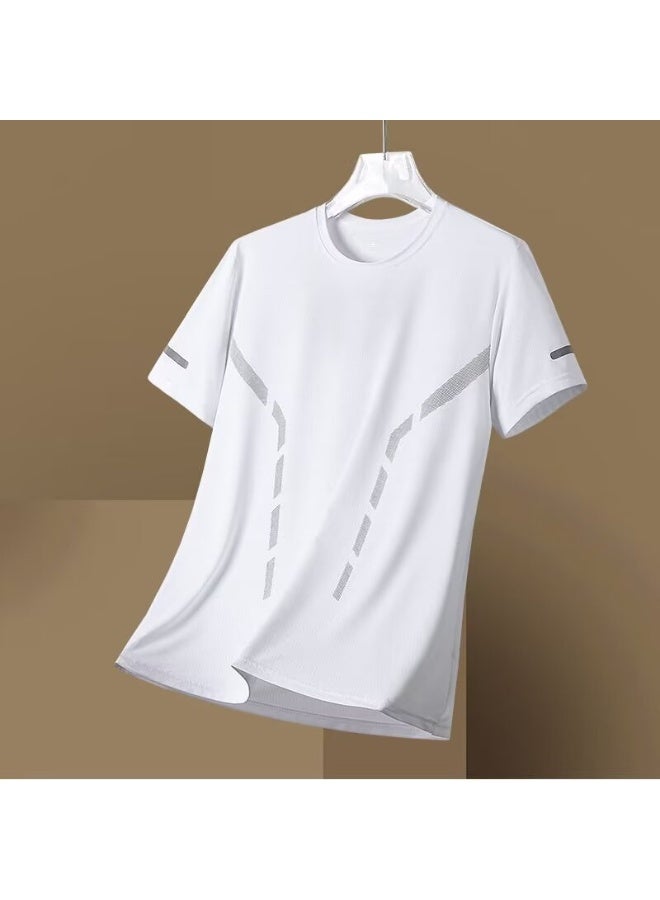 Nariele تي شيرت قصير الأكمام من شبكة حرير الثلج الجديد - Image 1