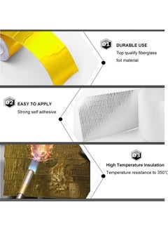 GUDOO Heat Shield Tape Cool Tapes Aluminum Foil Heat Reflective Adhesive Heat Shield Thermal Barrier Foil Tape Self-Adhesive Heat Resistant Tape for Hose and Auto Use 5cm x 10m  - Image 3