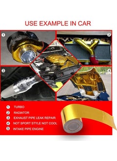 GUDOO Heat Shield Tape Cool Tapes Aluminum Foil Heat Reflective Adhesive Heat Shield Thermal Barrier Foil Tape Self-Adhesive Heat Resistant Tape for Hose and Auto Use 5cm x 10m  - Image 4