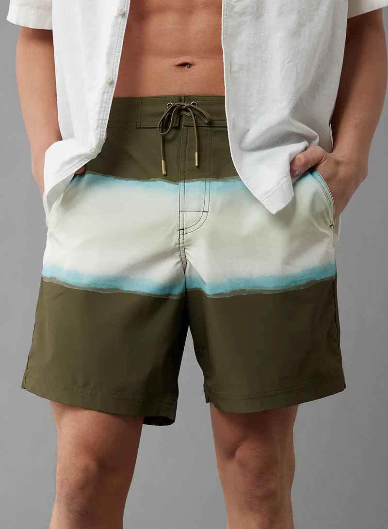 امريكان ايجل Printed Ombre Flex 8" Classic Board Drawstring Shorts