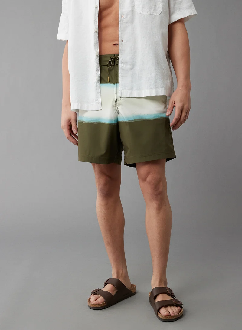 امريكان ايجل Printed Ombre Flex 8" Classic Board Drawstring Shorts