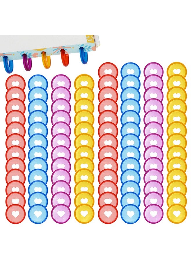 Haploon 100 Pieces 1 Inches Mini Plastic Book Binding Discs,25 Colors Binding Ring Discs Expansion Discs Mushroom Hole Loose Leaf Ring Round Binding Mini Disc Buckle Hoop For Diy Notebooks Planners - Image 1