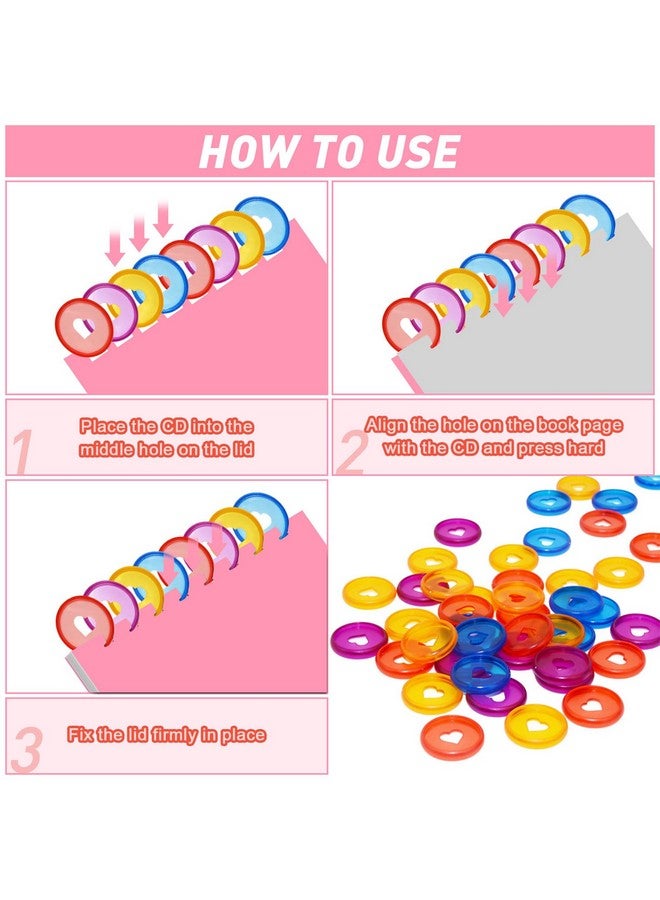 Haploon 100 Pieces 1 Inches Mini Plastic Book Binding Discs,25 Colors Binding Ring Discs Expansion Discs Mushroom Hole Loose Leaf Ring Round Binding Mini Disc Buckle Hoop For Diy Notebooks Planners - Image 3