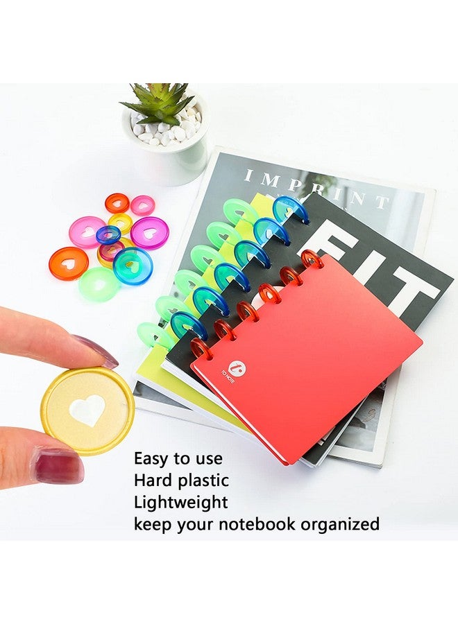 Haploon 100 Pieces 1 Inches Mini Plastic Book Binding Discs,25 Colors Binding Ring Discs Expansion Discs Mushroom Hole Loose Leaf Ring Round Binding Mini Disc Buckle Hoop For Diy Notebooks Planners - Image 5