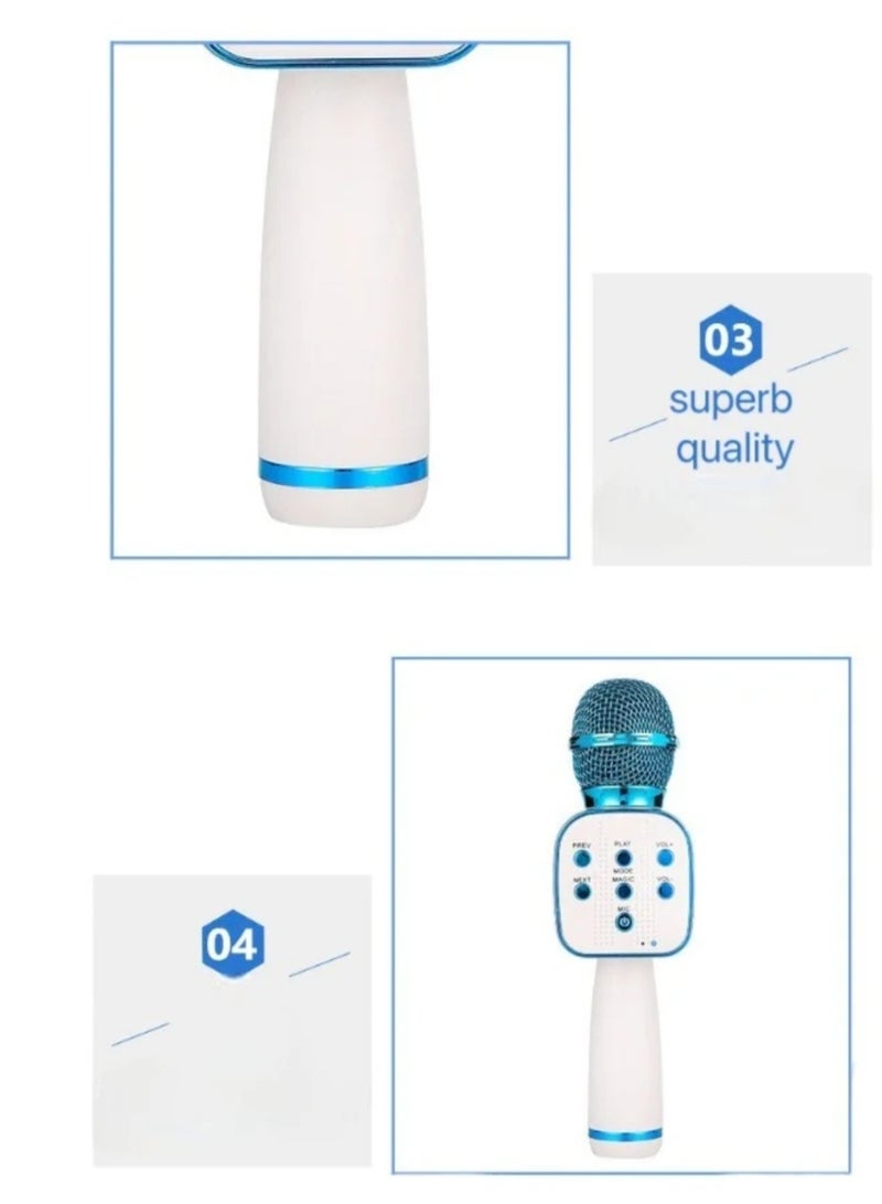 منخفض ميكروفون كاريوكي لاسلكي يعمل بتقنية البلوتوث مع مكبر صوت بتقنية البلوتوث - Image 3