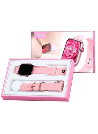 Modio MW09 Mini 36MM Smart Watch With 2 Pair Straps and Wireless Charger For Ladies and Girls Pink - pzsku/ZDE1B468679E27A7B06F0Z/45/_/1703599300/42a67447-4da8-43b5-8c67-bd00ca2d63a6