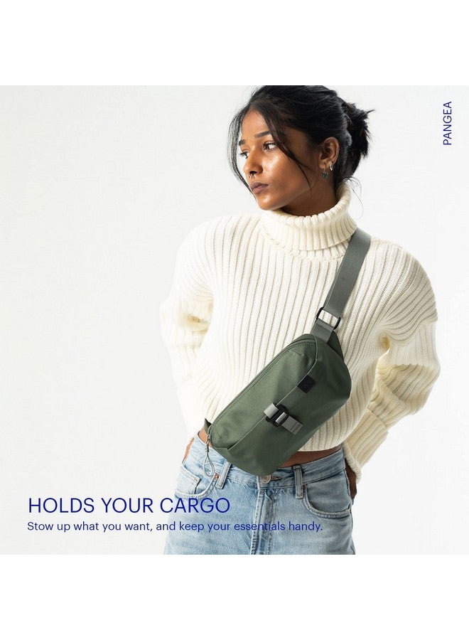 DailyObjects PET Kelp Orbit Fanny Unisex Sling Crossbody Waist Bag I 100% Recycled | Handcrafted | Travel Pouch Bag I Stylish and Spacious | Adjustable Straps with G-Hook Closure | Made in India - Image 4