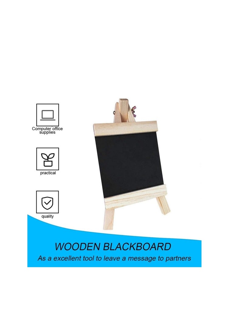 Generic Chalkboard Small Black Board 16x29 cm Tabletop Notice Board with Wooden Stand  - Image 2