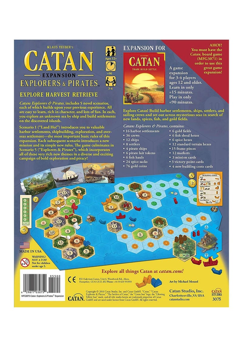 CATAN Explorers & Pirates Board Game Expansion - Set Sail on Epic Adventures! Strategy Game, Family Game for Kids and Adults, Ages 12+, 3-4 Players, 90 Minute Playtime, Made by CATAN Studio - Image 4