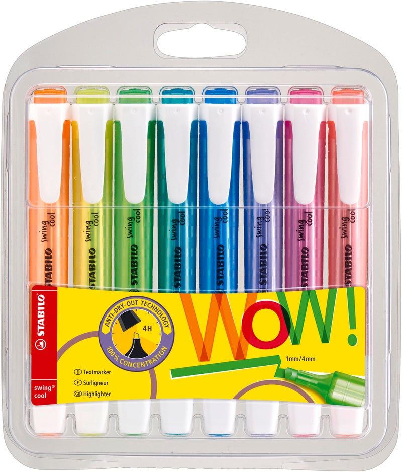 STABILO Highlighter swing cool - Pack of 8 - Assorted Colours - Image 1