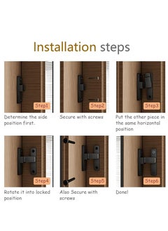 Captaintech Luminous Black Sliding Bolt Locks, Flip Door Locks,Wardrobe Door Locks,Heavy Duty Gate Latch Clasp Lock(Glow Black)  - Image 5