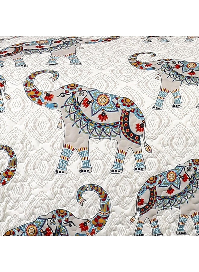 Lush Decor Lush Decor Hati Elephants Sherpa Throw, 60" x 50", Navy/Turquoise  - Image 3