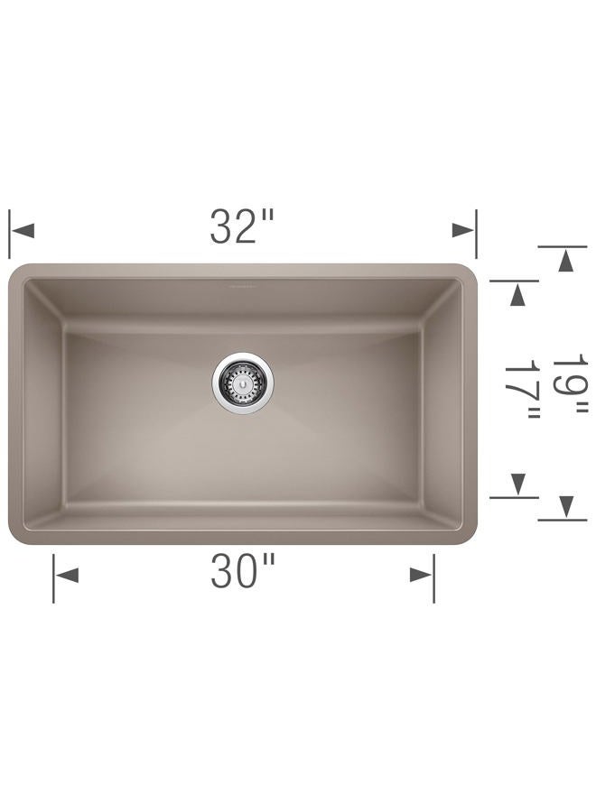 Blanco , Truffle 441297 PRECIS SILGRANIT Super Single Undermount Kitchen Sink, 32" X 19" - Image 5