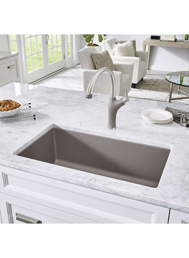 Blanco , Truffle 441297 PRECIS SILGRANIT Super Single Undermount Kitchen Sink, 32" X 19" - Image 2