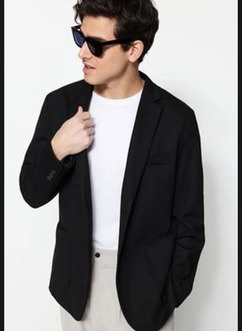 trendyol Black Men's Slim Fit Double Pocketed Blazer