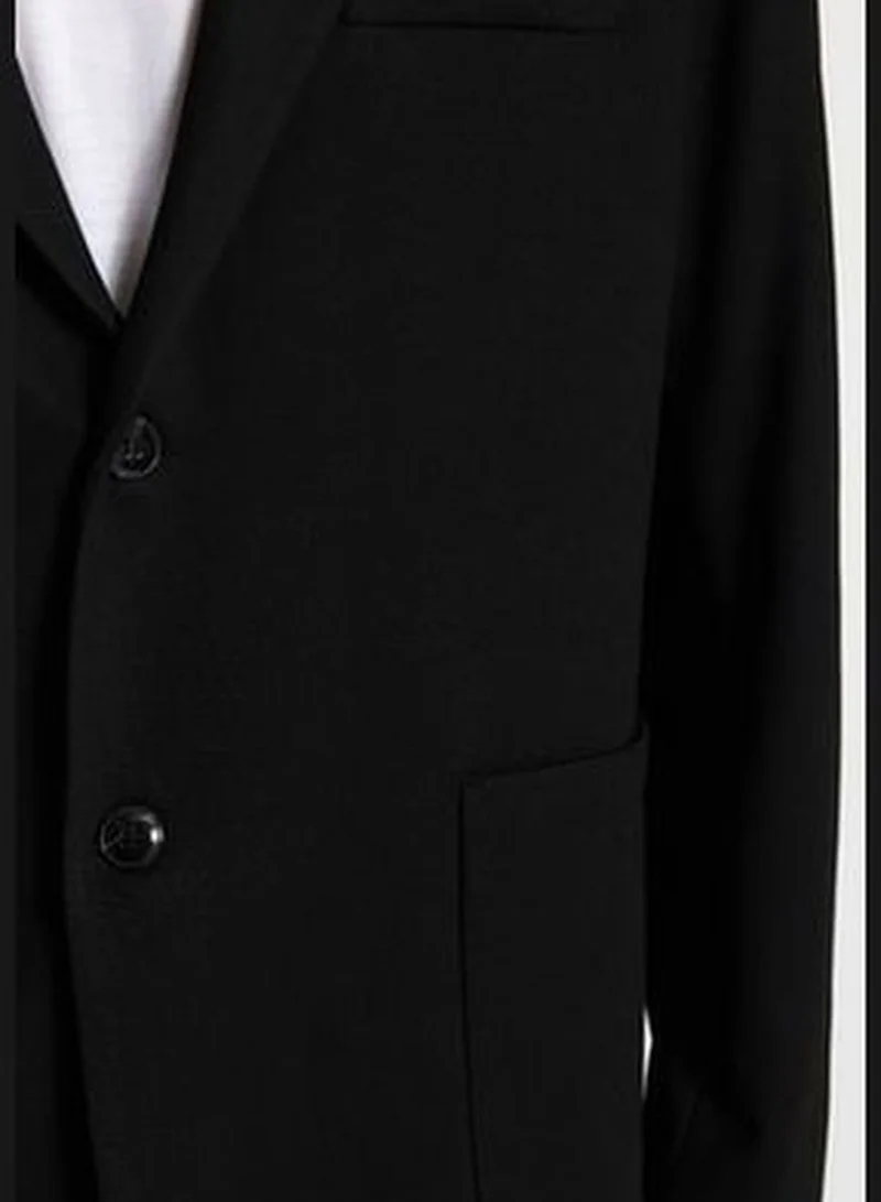 trendyol Black Men's Slim Fit Double Pocketed Blazer