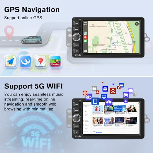 Junsun 4Core 64GB Car Radio Stereo for Chevy Chevrolet Silverado GMC SSR Tahoe 2003-2006,GMC Siera Yukon 2003-2006,Hummer H2 2003-2007 with Android 13 Wireless CarPlay Android Auto Backup Camera - Image 3