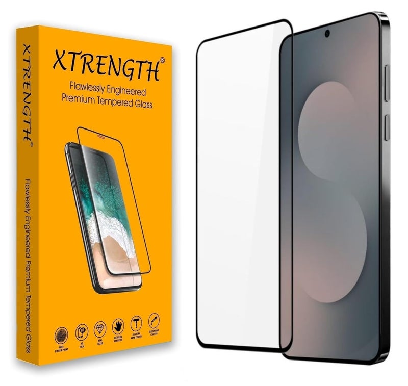 XTRENGTH Advanced HD+ Tempered Glass Screen Protector Designed for Samsung Galaxy S25 FE 5G - Edge to Edge Full Screen Coverage with Easy Installation Kit (Anti-Scratch) - Image 1