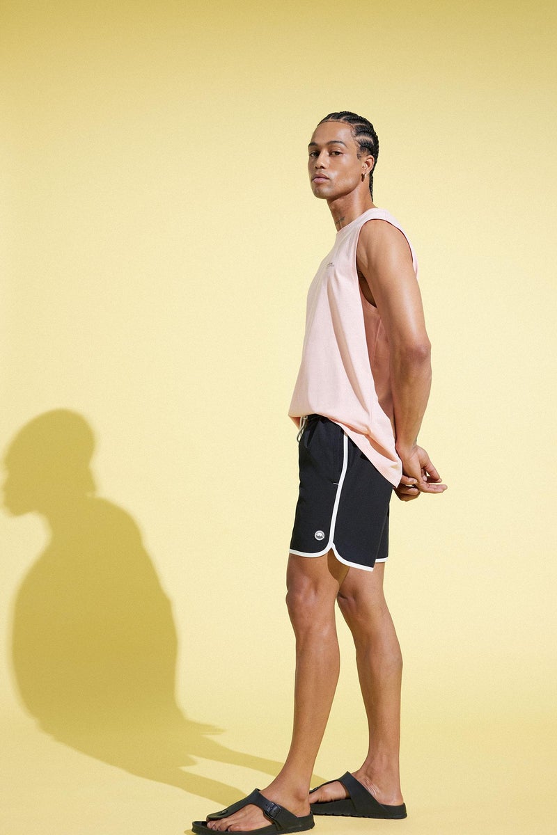 DeFacto Black Man DeFactoFit Regular Fit Flexible Textured Swim Shorts Casual - Image 1