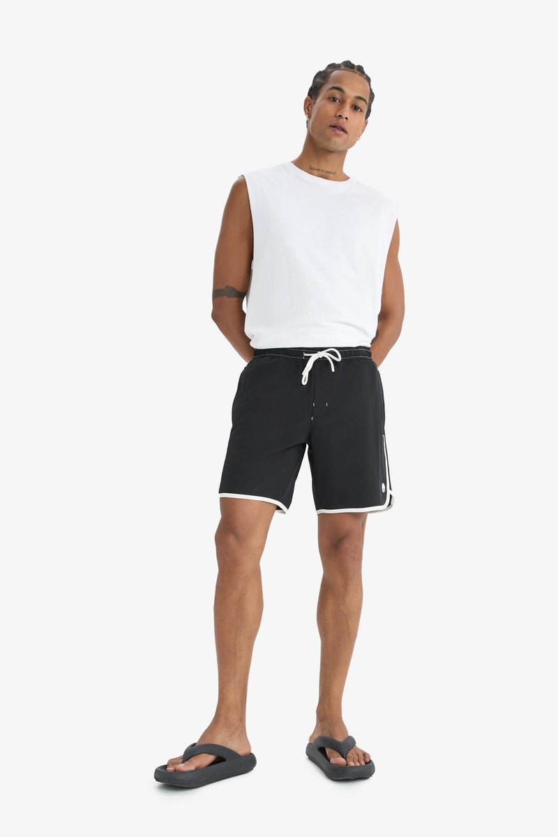 DeFacto Black Man DeFactoFit Regular Fit Flexible Textured Swim Shorts Casual - Image 3