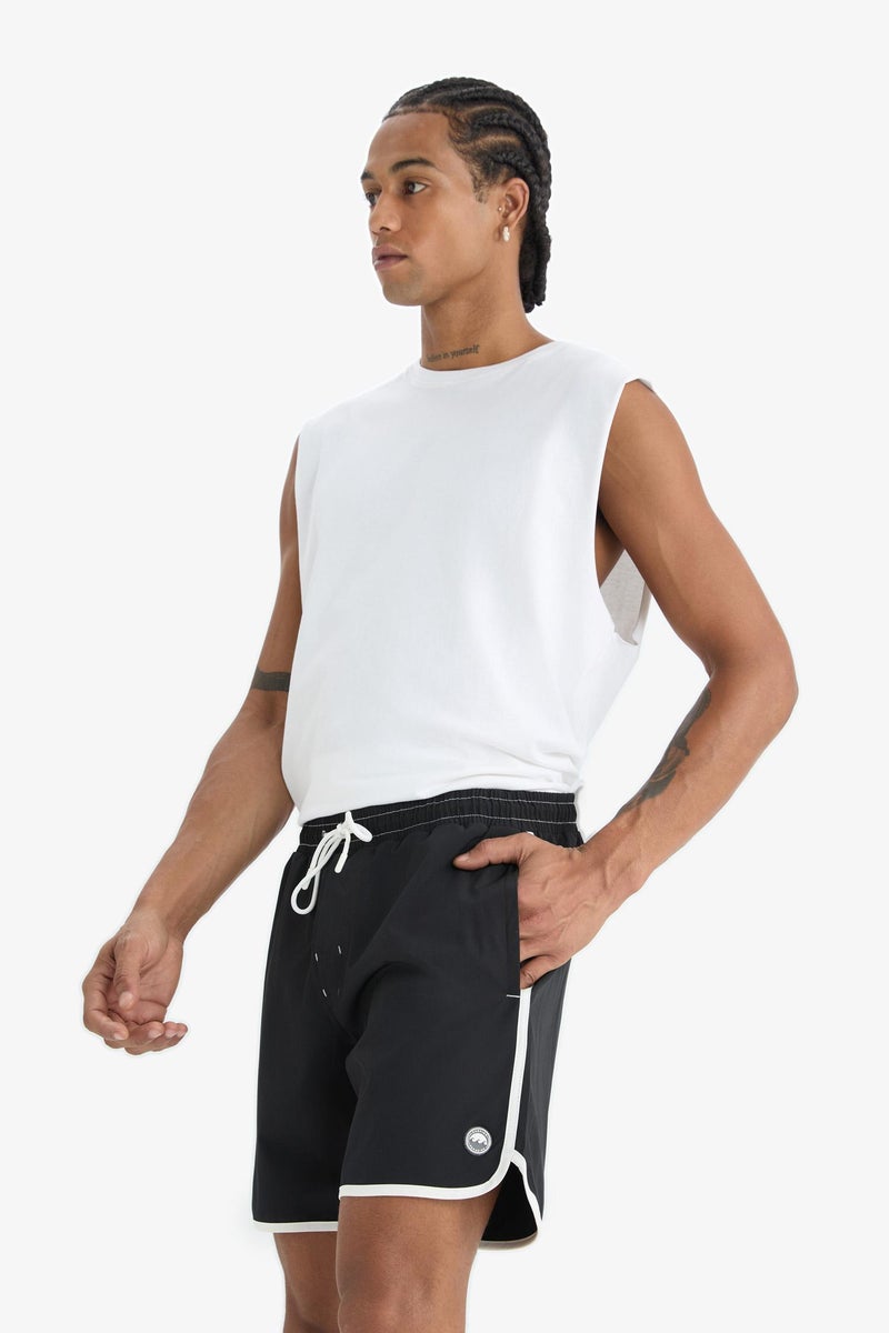 DeFacto Black Man DeFactoFit Regular Fit Flexible Textured Swim Shorts Casual - Image 5