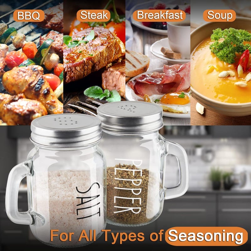 ZOSUJO Glass Salt and Pepper Shakers Set, 4 oz Cute Clear Salt Pepper Shaker, Kitchen Decor for Home Restaurants Wedding, Transparent Shaker Sets with Stainless Steel Lids - Image 5