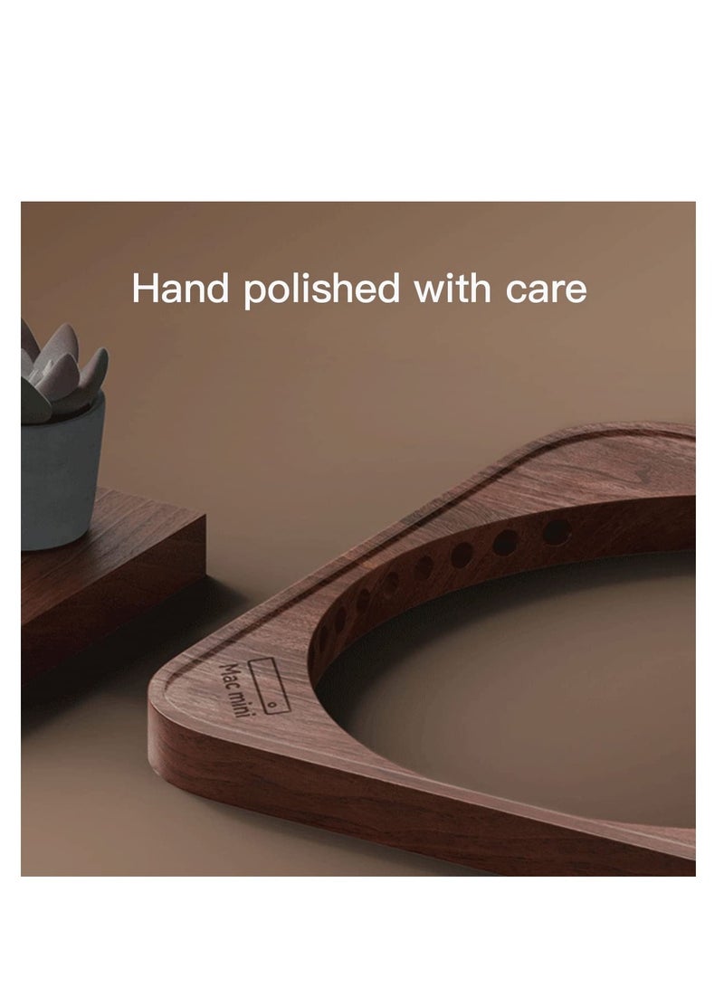 Excefore Black Walnut Desktop Stand for Mac Mini And Mac Studio, Heat Dissipation And Dust Proof Base, Dustproof Cooling Heat Disspation Mount, for Mac Mini M1 M2 Host Accessories - Image 5