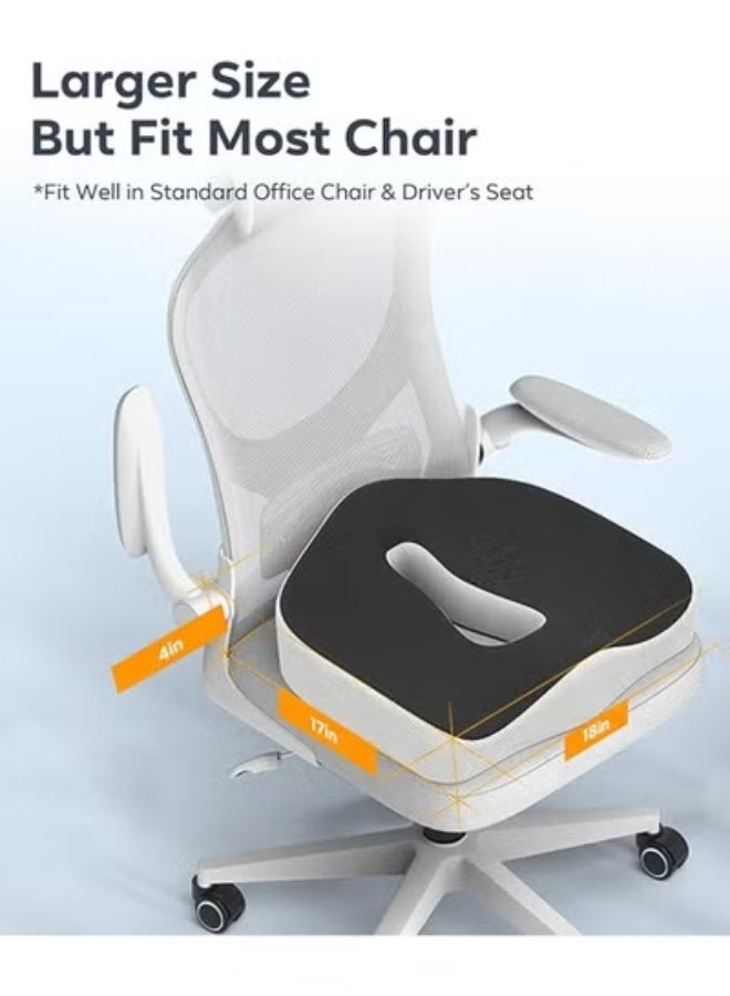 Extra Large Memory Foam Seat Cushion – Tailbone, Hip, and Back Pain Relief, Ergonomic Office, Gaming, and Car Chair Support for Long Sitting - Image 2