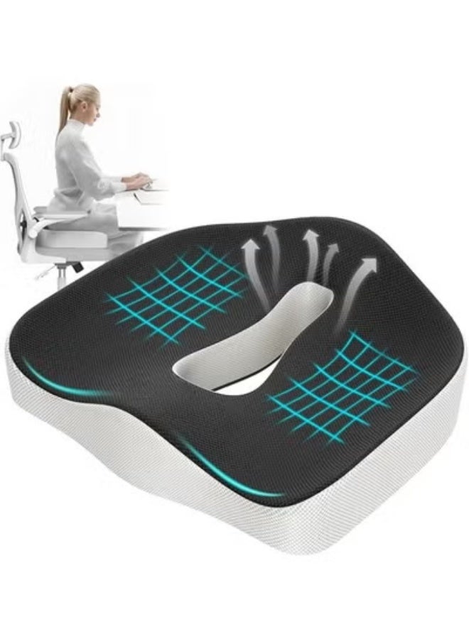 Extra Large Memory Foam Seat Cushion – Tailbone, Hip, and Back Pain Relief, Ergonomic Office, Gaming, and Car Chair Support for Long Sitting - Image 1