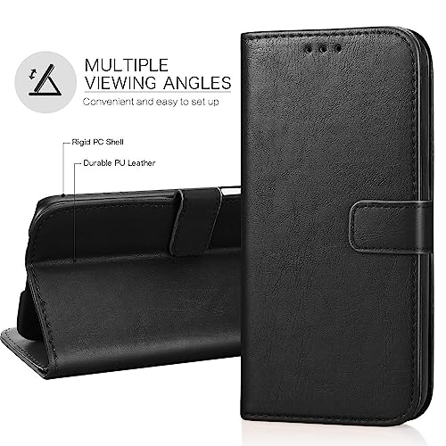 SHINESTAR Oppo K13x 5G Flip Back Cover | PU Leather Flip Cover Wallet Case with TPU Silicone Case Back Cover for Oppo K13x 5G - Classy Black - Image 5