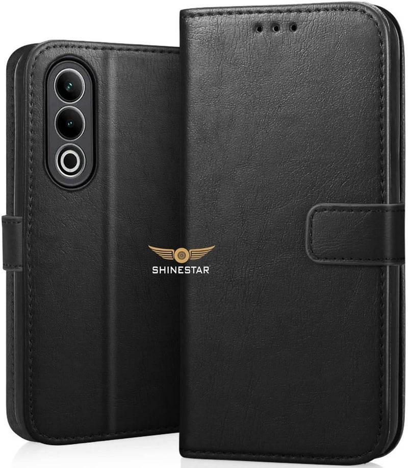 SHINESTAR Oppo K13x 5G Flip Back Cover | PU Leather Flip Cover Wallet Case with TPU Silicone Case Back Cover for Oppo K13x 5G - Classy Black - Image 1